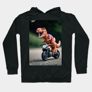 Dinosaur on Motorbike Hoodie